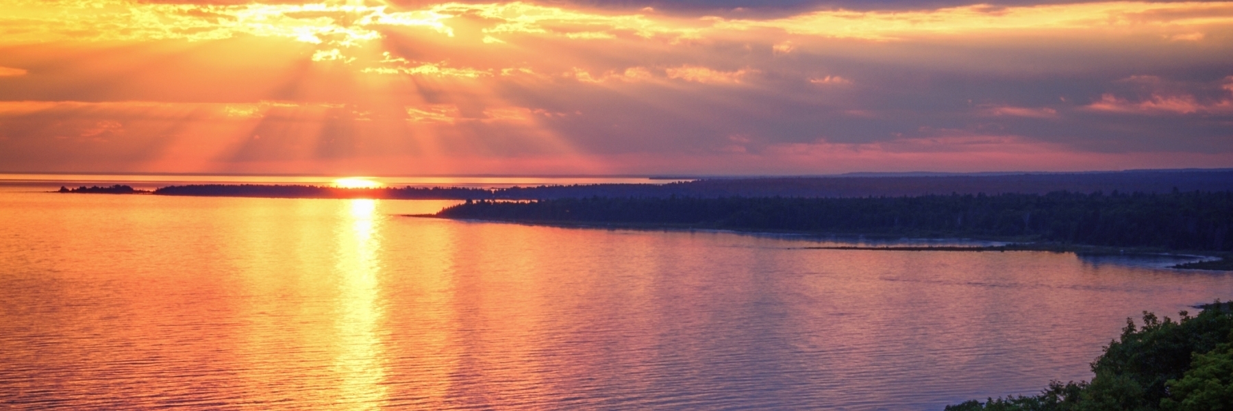 sunset over a lake